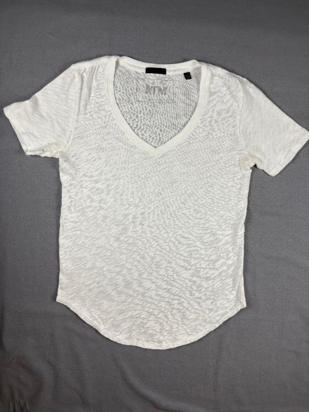 ATM Anthony Thomas Melillo White Slub Jersey V-Neck Tee – Women’s XS